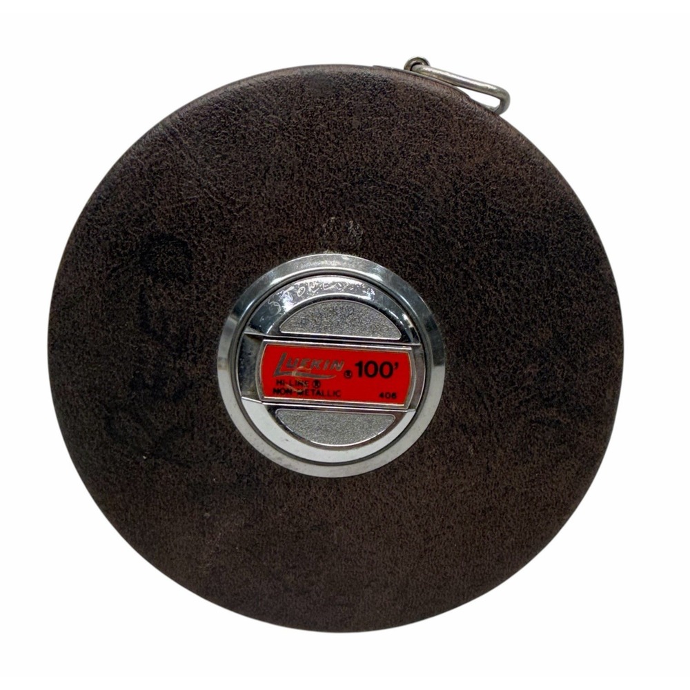 Vintage Lufkin Hi-Line 100 ft  Non-metallic Tape Measure MADE IN USA 406